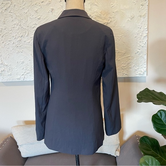 FREE PEOPLE Womens Gray Gold Studded Pocket Blazer Coat Size 4 - Picture 5 of 9